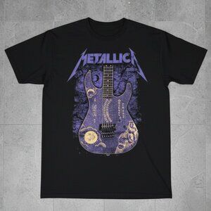 Electric Guitar Graphic T-Shirt – Purple Rock Style Tee – Black Unisex Shirt